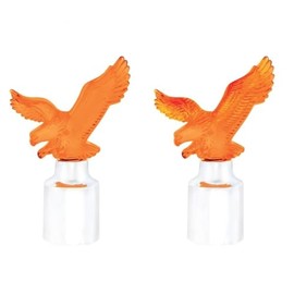 United Pacific 86086 Eagle Bumper Guide Top w/Chrome Base - Amber Eagles - ONE Set (Pack of 2 Eagles, RODS NOT Included)
