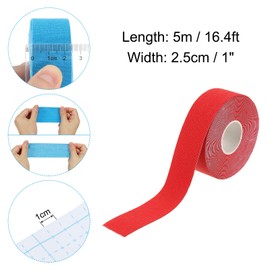 PATIKIL 16.4ft x 1 Inch Aerial Hoop Tape, Athletic Tape Adhesive Non-Slip Grip Tape Yoga Rig Sports Tape for Wrapping Exercises Gymnastics, Red