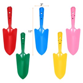 HARFINGTON 12pcs Mini Colorful Metal Hand Shovel 11" x 3" Digging Trowel Set Transplanting Garden Tools for Flower Soil Digging Planting Weeding Transplanting Garden, 6 Colors