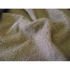 Faux Fur SHERPA FLEECE Sheepskin Fabric Material - BEIGE