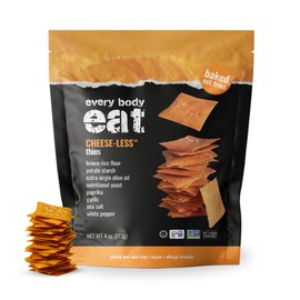 Every Body Eat Snack Cracker Thins, Gluten Free, Dairy Free, Vegan, and Seed Oil Free (2 Count, Cheese-Less)