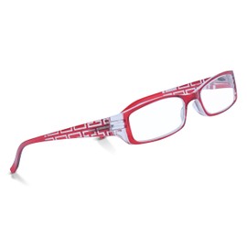 In Style Eyes Super Strength II High Magnification Reading Glasses - Full-Rimmed Rectangle Frame, Non-Polarized Lens - Burgundy - 8.0x