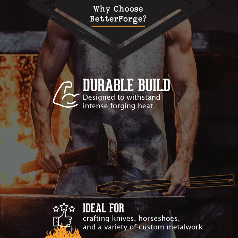 Universal Wolf Jaw Blacksmith Tongs (16", Black)