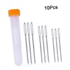 KONTONTY 9PCS Large Eye Stitching Needles with Storage Bottle Durable