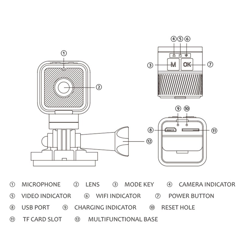 WiFi Action Camera 1080P IP68 Waterproof 256G Expand Portable Small
