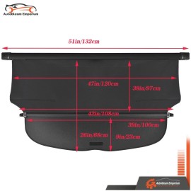 yibei-tech 2017 2018 2019 For Honda CRV Retractable Cargo Cover Black Security Trunk Shade