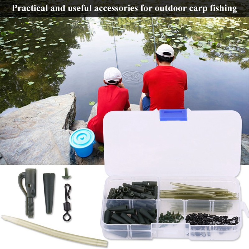 Carp Fishing Tackle Set Safety Lead Cips Tail Tubes Sleeves