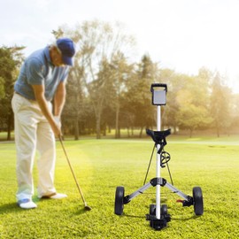 Fenjidrop 3 Wheel Golf Push Cart, Foldable Golf Bag Cart with Foot Brake, Adjustable Straps, Smooth-Rolling Wheels for Easy Transport, Ideal for Golf Courses & Practice