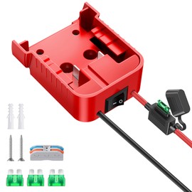 KOEZEOI 1 Packs Power Wheel Adapter for Milwaukee M18 Battery Adapter 18V Power Wheel Battery Converter with Fuse & Switch & Wire Terminals 12AWG Wire for DIY Ride On Truck and Rc Toys