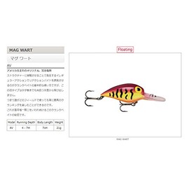 Storm Original Mag Wart 07 Fishing Lure, Black Glitter/Fluorescent Red Rail