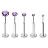 Elfex Surgical Steel Labret Studs with Clear Crystal, 16G, Set