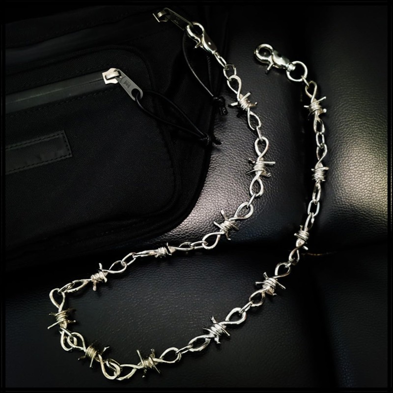 White Fang AZ138 Men's Barbed Wire Wallet Chain Barbed Wire