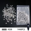 1440Pcs Nail Gems, SS8 2.5mm Crystal White Rhinestones for Nails,