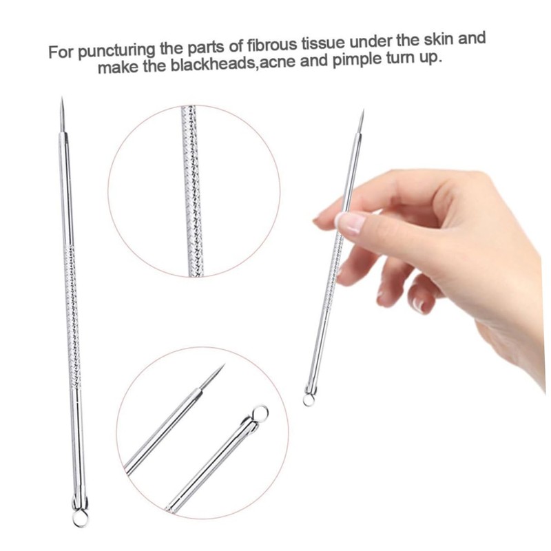 FOMIYES 5pcs Facial Blackhead Removal Tool Kit Pimple Popping Tool