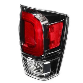 cciyu Right Side headlight Assembly Replacement 2020-2023 for Toyota Tacoma Chrome Housing Red Lens Bulbs Not include