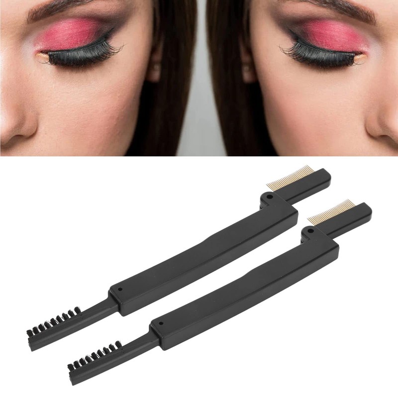Peine para Cejas Plegable, 2 Uds., Dientes de Metal Portátiles,