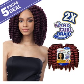 FreeTress Synthetic Hair Crochet Braids 2X Fluffy Wand Curl (5-pack, 1)