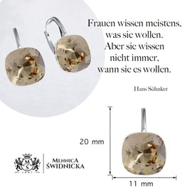 Silver Earrings Exclusive Brand Crystal Designs – High-Quality Silver 925 Earrings for Women in Various Shades and Colours, Sterling Silver, Cubic Zirconia