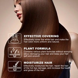 Hair Dye Shampoo, Instant Herbal Coloring Shampoo, Natural Plant Hair Dye Shampoo, Hair Color Shampoo For Gray Hair, Long Lasting Hair Color Shampoo For Women & Men (Dark Brown)