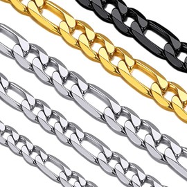 Figaro Chain Stainless Steel for Men 4MM 6MM 28 Inch Replacement Lifetime Chain Necklace for Women