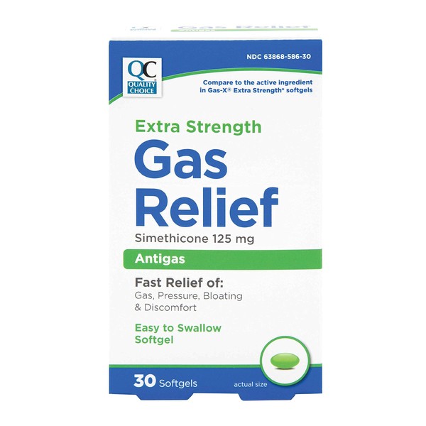 Quality Choice Gas Relief Extra Strength Simethicone 125 mg 30 Softgels (1 Pack)