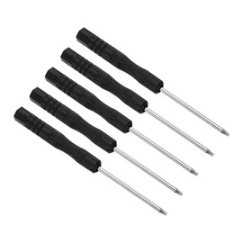 CoCud Tiny Torx Screwdriver, 80mm Length, Steel T5 Star Head Screwdriver with Non-Slip Grip - (Applications: for Glasses, Watches, Electronics, Computers) 5 Pack