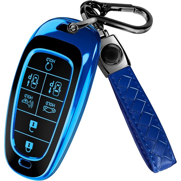Lucrum Compatible with Hyundai Palisade Key Fob Cover & Leather