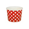 16 oz Yogurt Paper Cups- 1000 Count (Polka Dot- Red)