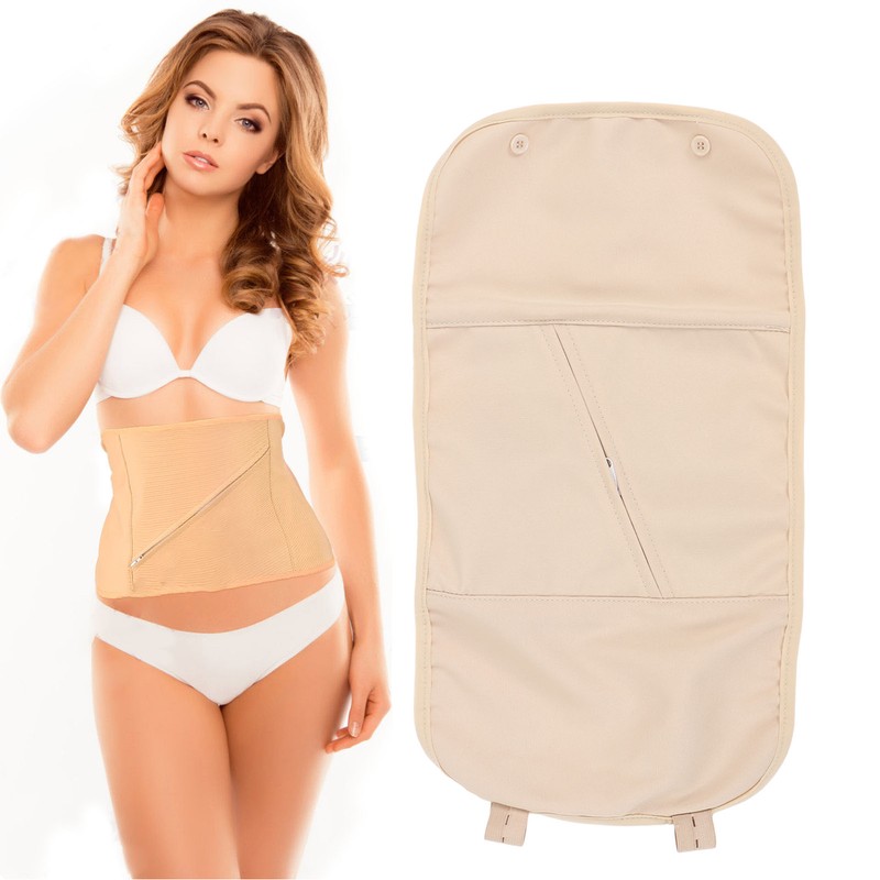 2pcs Castor Oil Stomach Pack Reusable Zipper Pocket Less Mess
