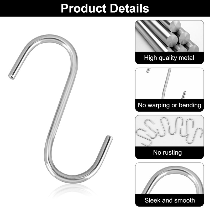 HIKPACKER Pack of 150 Mini S Hooks, Stainless Steel, 2