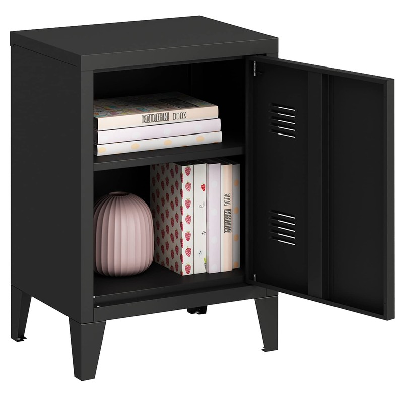 MIOCASA Metal Nightstand Modern End Side Table Steel Bedside Storage