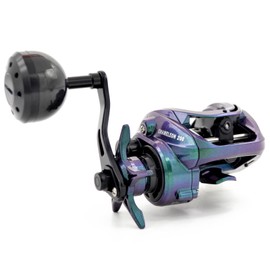 CAMEKOON Chameleon 200 Baitcasting Fishing Reel, Only 6.3 Ounces. Carbon Fiber Frame & Side Covers, 7+1 Stainless Steel Ball Bearings, Magnetic Brakes, Power Handle, Low Profile Baitcaster