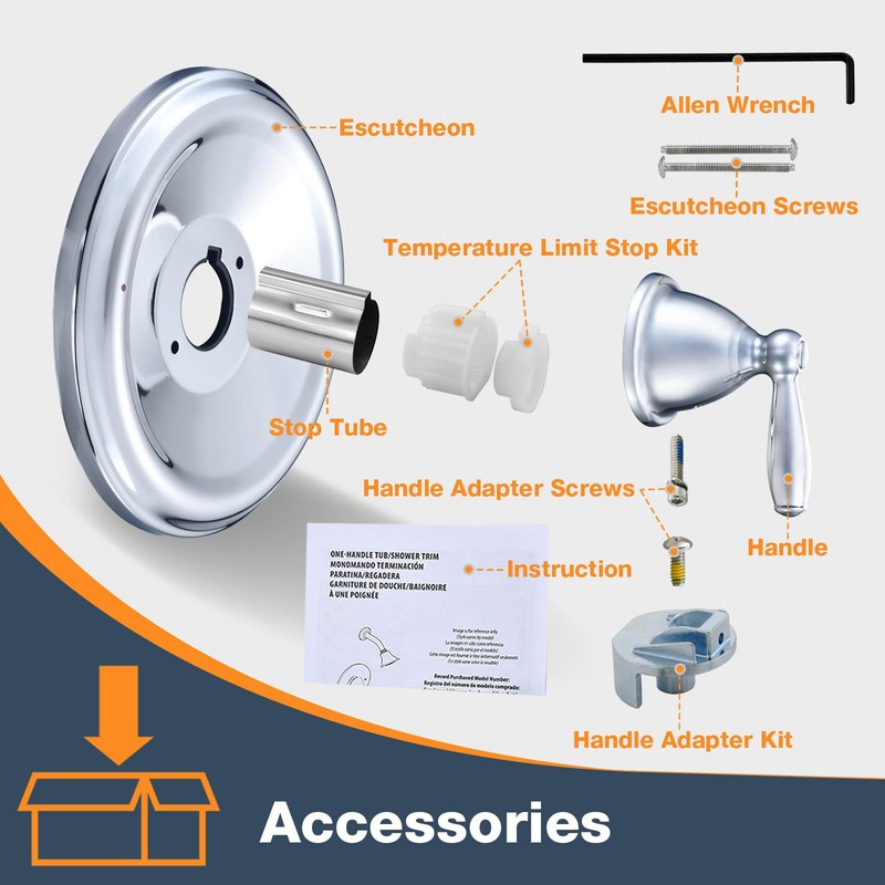 T2151 Pressure Balancing Tub and Shower Valve Trim Kit, Compatible