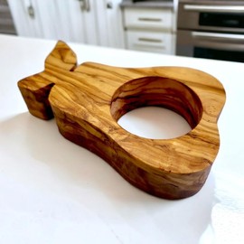Olive Wood Napkin and Tissues Holder | Ideal for Decorating The Dinner Table | Practical Accessory in The Kitchen Table Dining Room Counter Tops | Indoor Outdoor Picnic Restaurants Cafe (Pear)