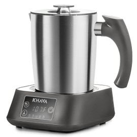 KHAVA 5-in-1 Electric Milk Frother and Steamer, Hot Cold Foam Maker & Milk Heater, Automatic Milk Warmer for Coffee, Latte, Hot Chocolate, 17oz Stainless Steel Pitcher Detachable for Dishwasher Safe