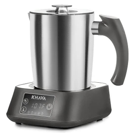 KHAVA 5-in-1 Electric Milk Frother and Steamer, Hot Cold Foam Maker & Milk Heater, Automatic Milk Warmer for Coffee, Latte, Hot Chocolate, 17oz Stainless Steel Pitcher Detachable for Dishwasher Safe