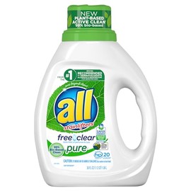 All, Laundry Detergent Free & Clear Pure, 36 Fl Oz