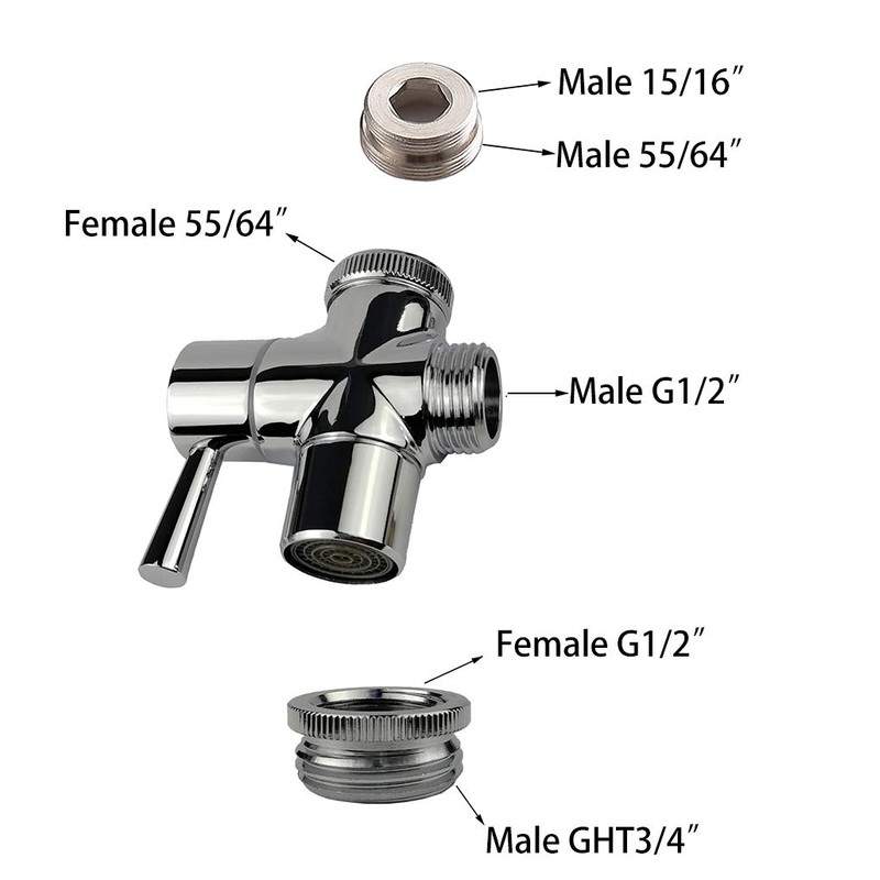 All Brass Faucet Diverter Valve with Aerator, Sink to Garden