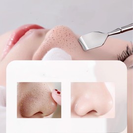 2 Pcs Stainless Steel Acne Spatula, Nose Pore Cleaning Tool, Metal Pore Extractor, Facial Massage Beauty Tool, Acne Kotor Cleaning Scraper, Perfect for Women