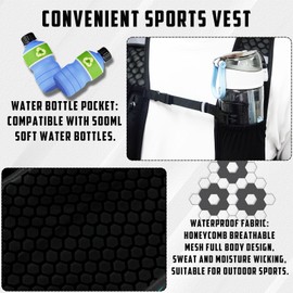 Adjustable Running Vest with Running Belt, Ultra-light and Durable Running Hydration Vest for Men and Women, Cross-country, Cycling, Marathon, Cycling Hydration Packs with Reflective Stripes