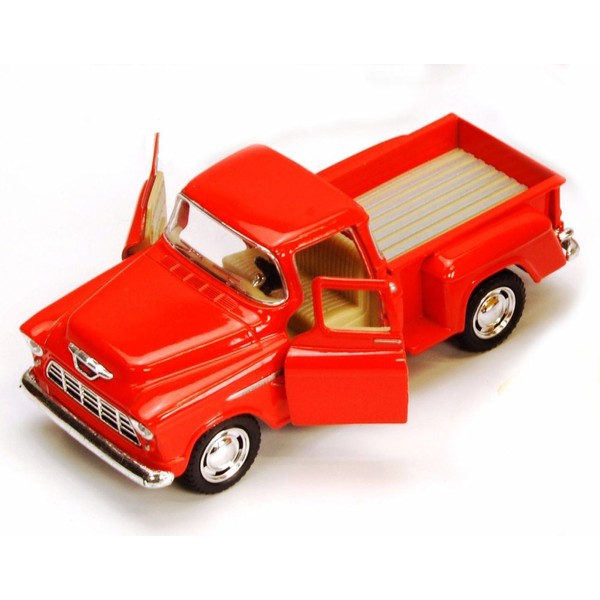 1955 Chevy Stepside Pick-Up Die Cast Collectible Toy Truck (Orange)