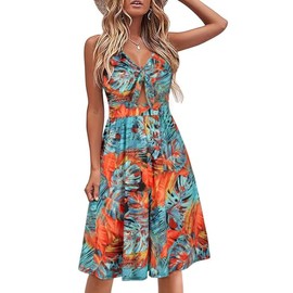 VOTEPRETTY Women's Summer Dresses Sundresses Beach Clothes Outfit Vacation 2025 V Party Graduation Homecoming Casual Tropical Prom Bride Shower Plus Size Resort Wear Hawaiian Spring Cruise Floral