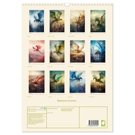 Picturesque Dragons (Wall Calendar 2025 DIN A3 High), CALVENDO Monthly Calendar
