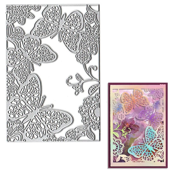 ALIBBON Butterfly Background Metal Die Cuts for Card Making and