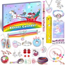 iZoeL Unicorn Advent Calendar for Girl 2024 Christmas, 24 Days Novelty Gifts, Unicorn Stationery, Accessories, Jewelry, Countdown Days to Christmas Holiday, Xmas Surprise Gift for Girls Kids Teens