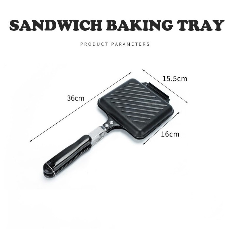 Sandwich Maker, Grilled Panini Maker Pan with Non-Stick Plates, Stovetop