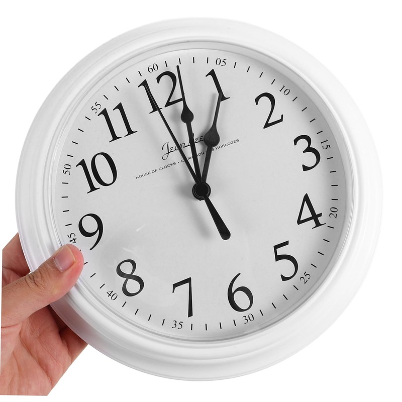 ORFOFE 9-inch Plastic Wall Clock Silent Wall Hanging Decor Clock