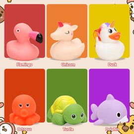 Miunana 6pcs Bath Toy Baby Water Toy Kids Pool Toy Water Animals Bath Toy Bath Toy for Children Boys Girls