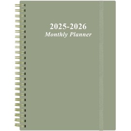 2025-2026 Monthly Planner - January 2025 - June 2026, Two Pages Per Month, 18 Monthly Calendar/Planner with Tabs, Inner Pocket, 6.4" x 8.5", Cyan