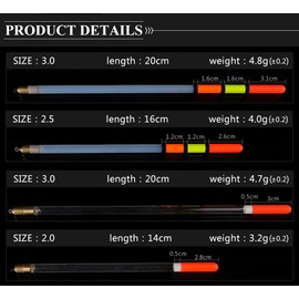 Keenso Fishing Bobber Kit, 10-Piece Heavy Duty Plastic Fishing Floats & Bobber Assortment Stick Tube Multi-Purpose Fish Feed Bait for Sea Fishing, Rock Fishing, Ice Fishing, Stream Fishing (2.0